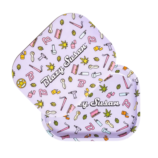 Purple Icon Metal Rolling Tray w/ Lid - Small 2