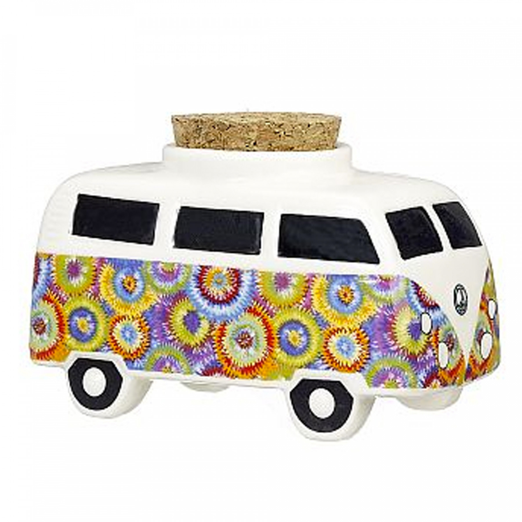 Vintage Bus Flower Power Ceramic Stash Jar Group