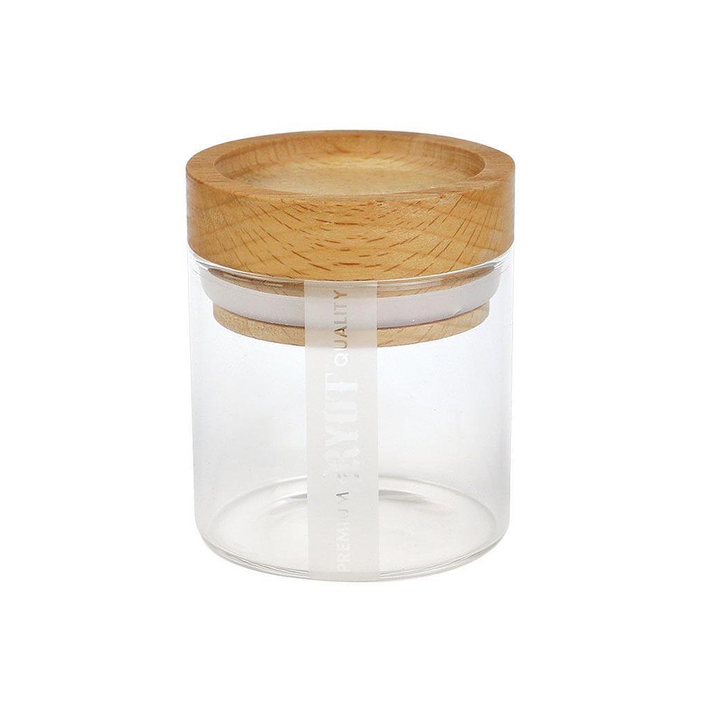 RYOT Clear Jar with Silicone Seal and Beech Tray Lid 2
