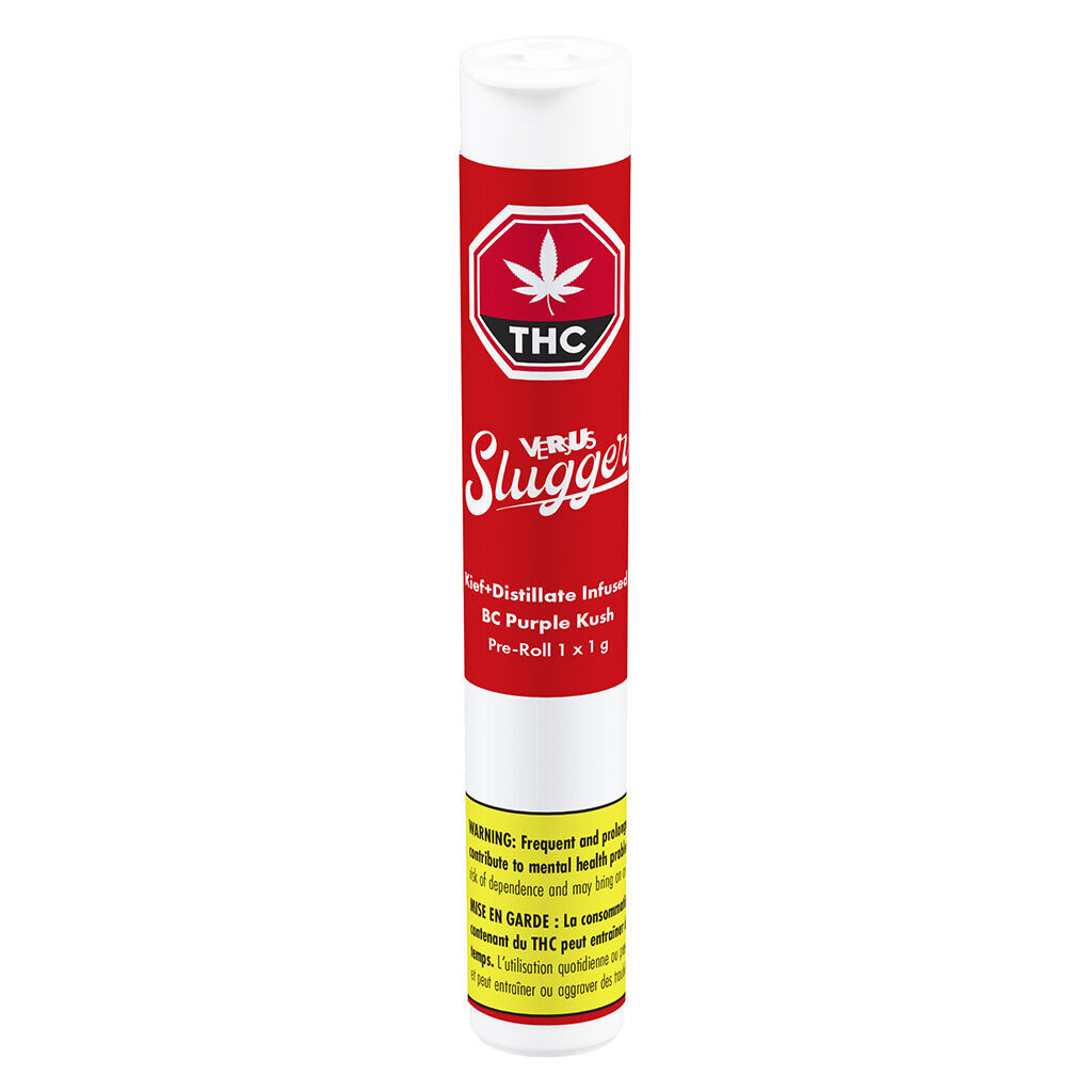 Slugger Kief+Distillate Infused BC Purple Kush Pre-Roll
