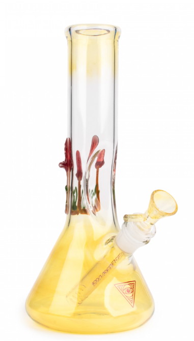 Glass on Glass Mushroom Tube W/Beaker Base & Ice Catcher - 9"