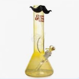 Cheech & Chong Glass 12" Tall  Moustache Ride Beaker Base  Water Pipe 3
