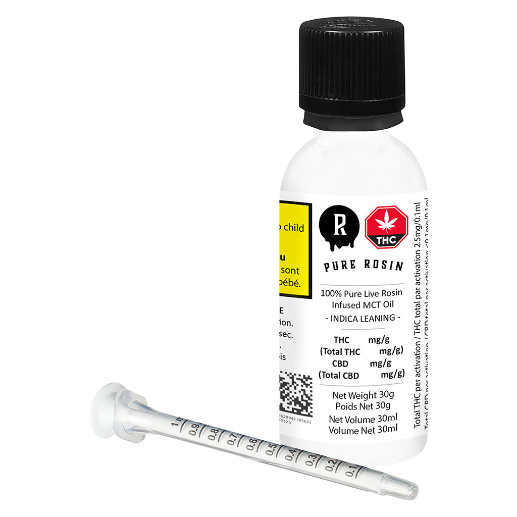 100 Pure Live Rosin Infused MCT Oil - Indica Leaning