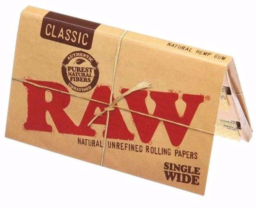 RAW CLASSIC NATURAL UNREFINED ROLLING PAPERS SINGLE WIDE DOUBLE WINDOW