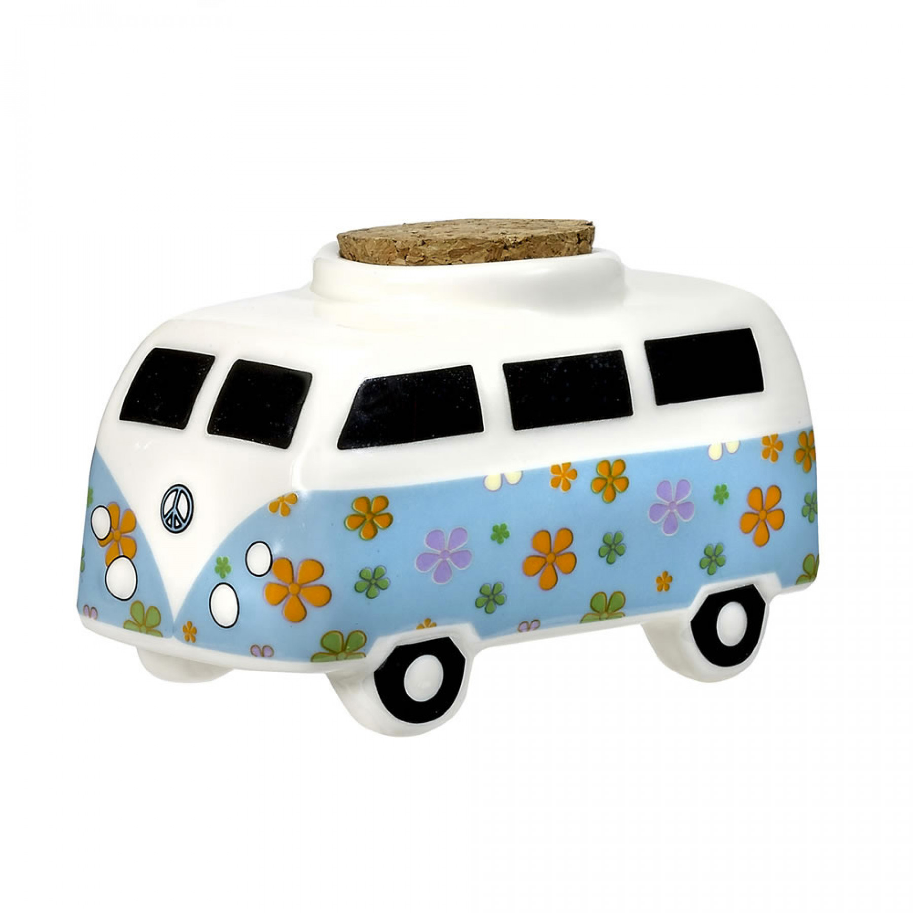 Vintage Bus Flower Power Ceramic Stash Jar Group 3