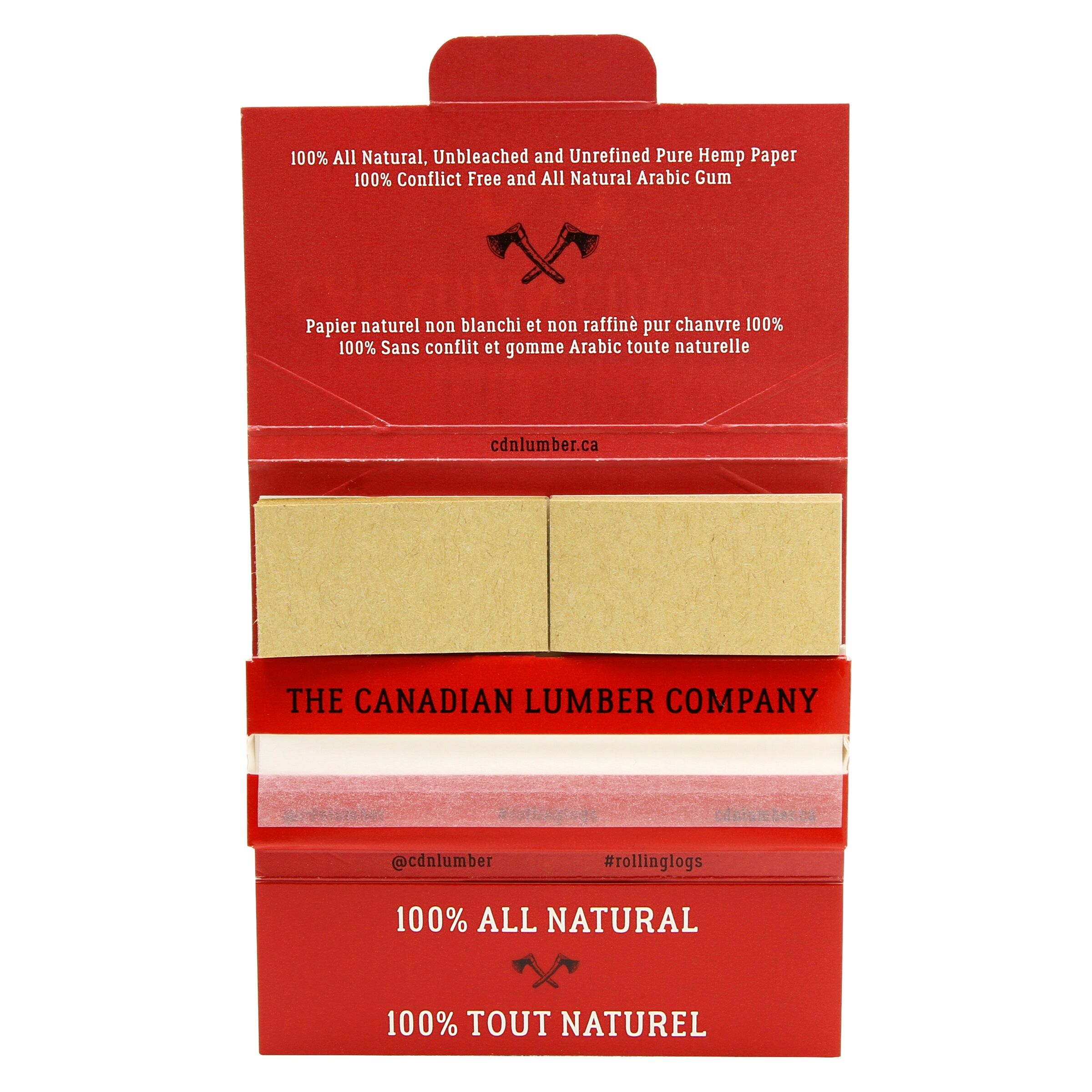 Hippy Unbleached Hemp & Flax Rolling Papers with Tips