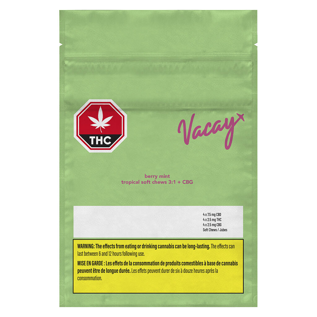 Berry Mint Tropical Soft Chews 3:1 + CBG